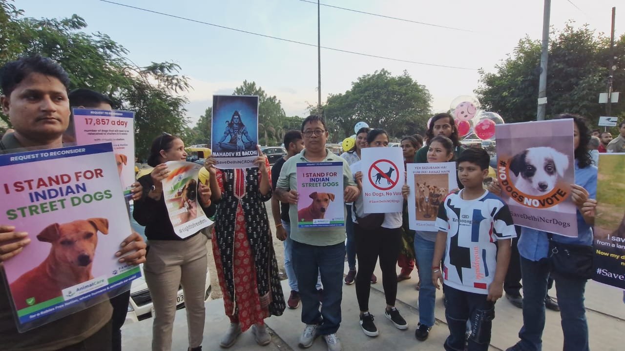 सुप्रीम कोर्ट के आदेश के खिलाफ ग्रेटर नोएडा वेस्ट में डॉग लवर्स का हंगामा