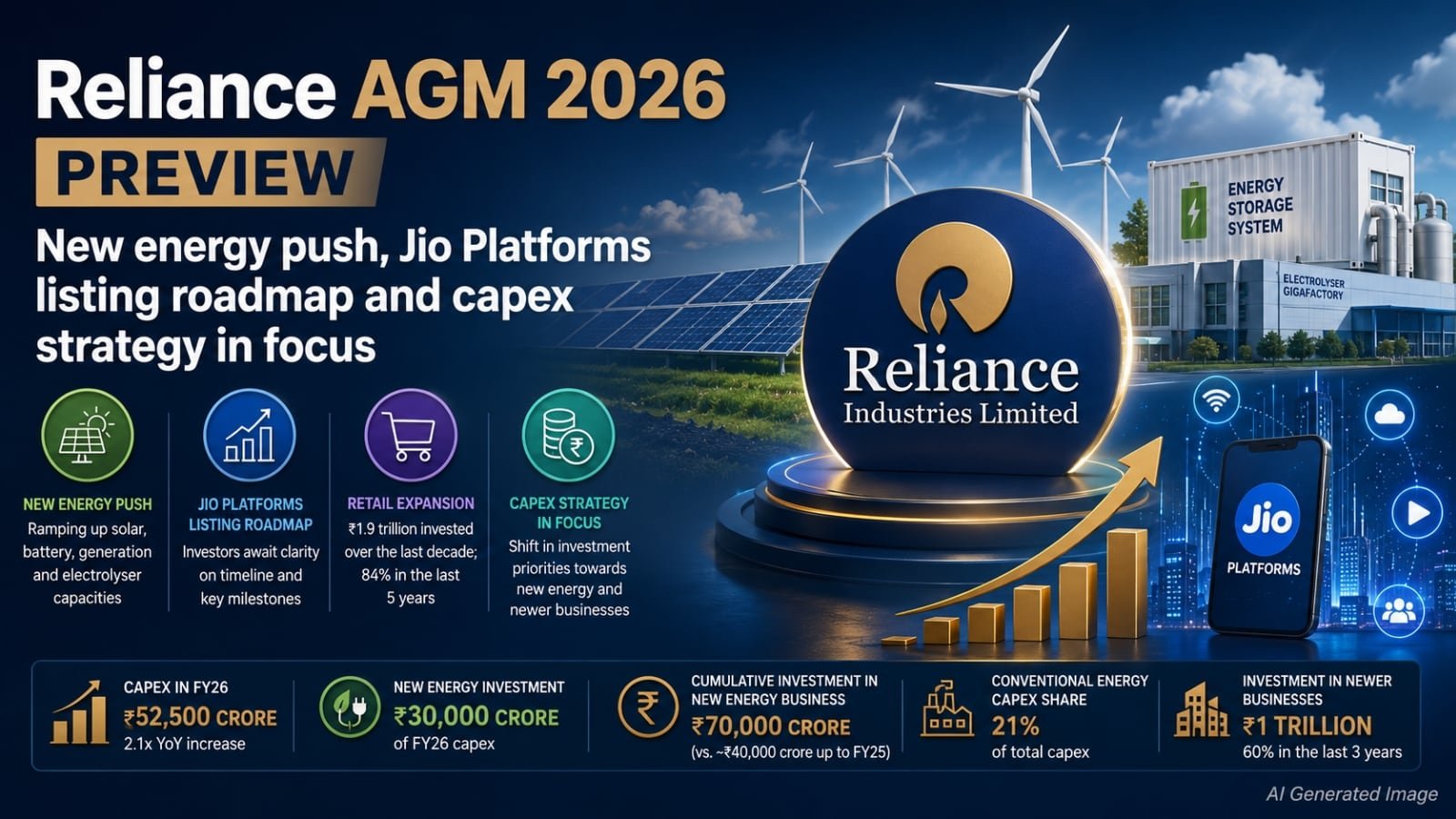 Reliance AGM 2026 Preview: New energy push, Jio Platforms listing roadmap and capex strategy in focus
