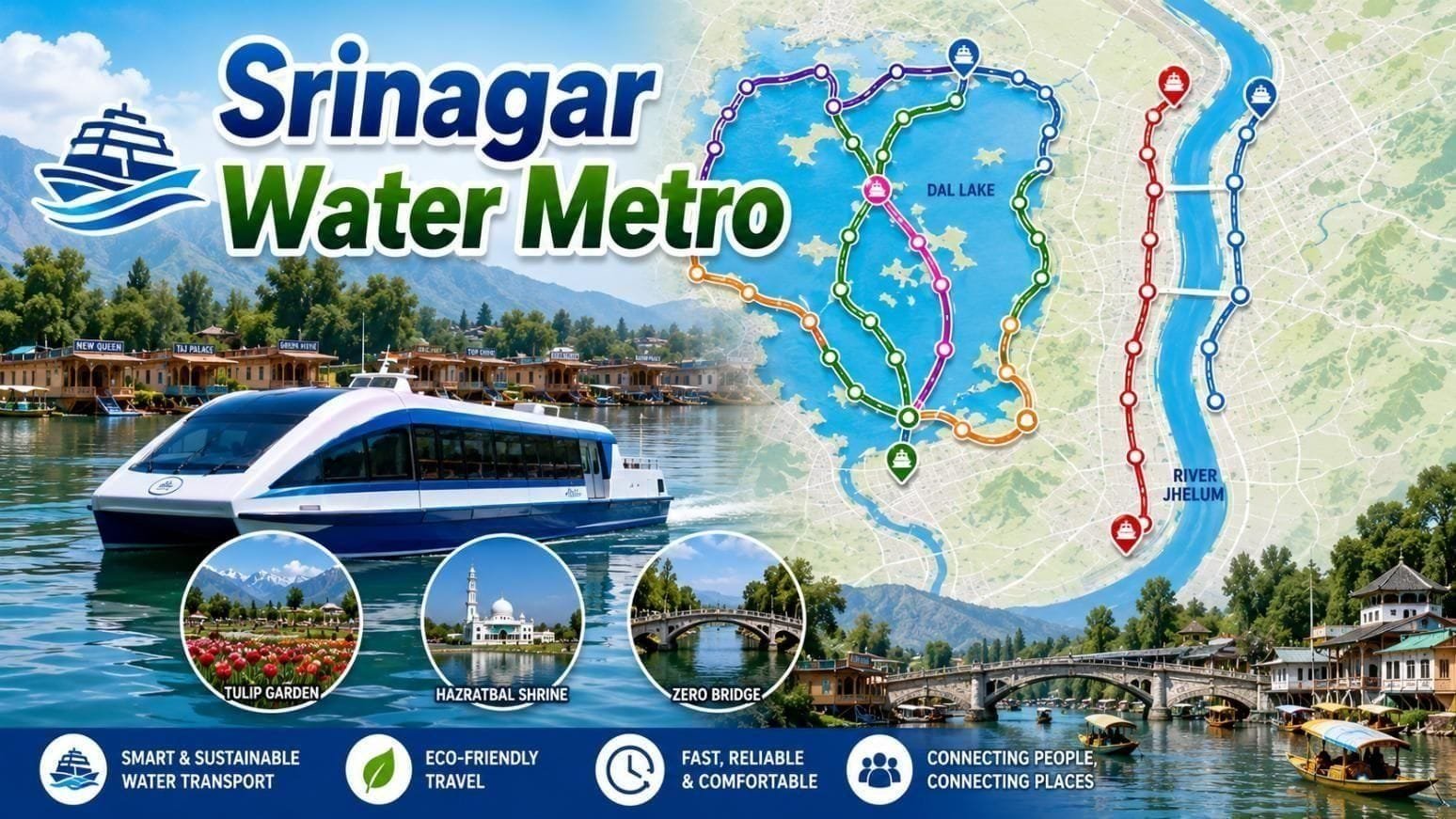 Srinagar Water Metro: Exploring the New Jhelum and Dal Lake Transit Network