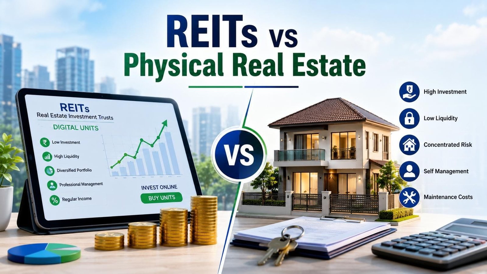 REITs vs Real Estate Investment in India: Choosing Between Digital Units and Physical Property