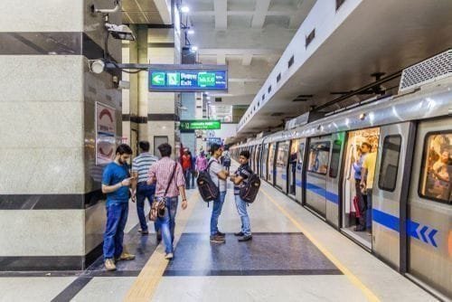 Akshardham Metro Station on Delhi Metro Blue Line