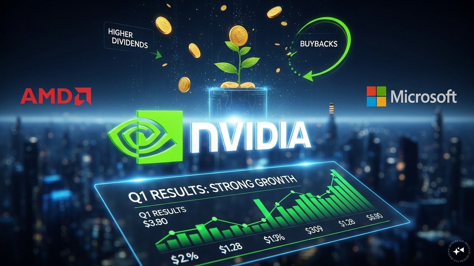 Nvidia Q1 results, guidance beat estimates; Buyback sum, dividend raised