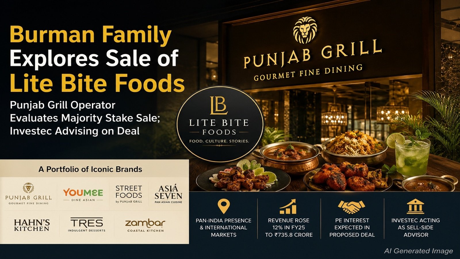 Burman family explores majority stake sale in Punjab Grill operator Lite Bite Foods